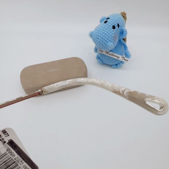 Chloé Women's Carlina Round Frame Sunglasses Gold Rainbow Lens 58mm Purple Pink - Picture 6 of 13